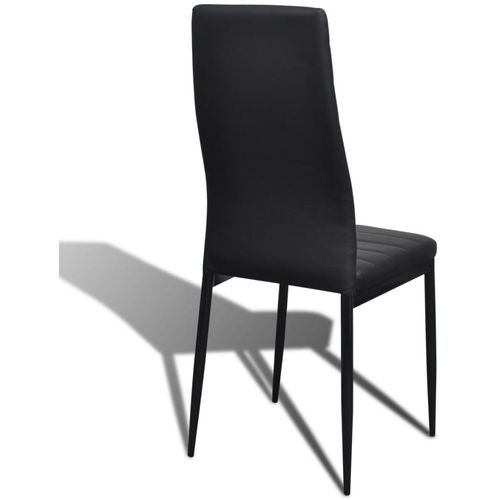 Komplet za ručak - Linijske stolice crne tanke 4 kom + stakleni stol slika 20