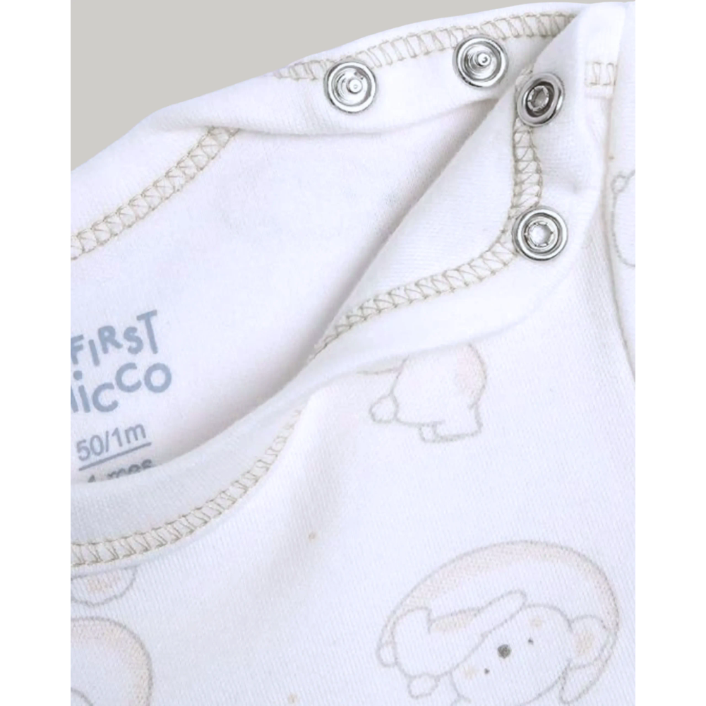 Chicco Bodi sa kratkim rukavima za bebe 2kom, Bijeli slika 2