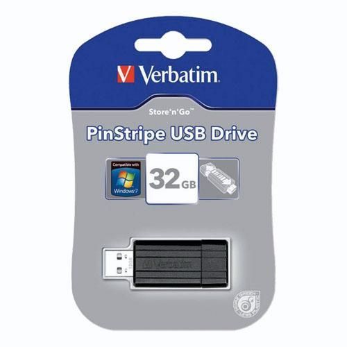 USB 32GB 2.0 Verbatim, PinStripe, crni, V049064 slika 2