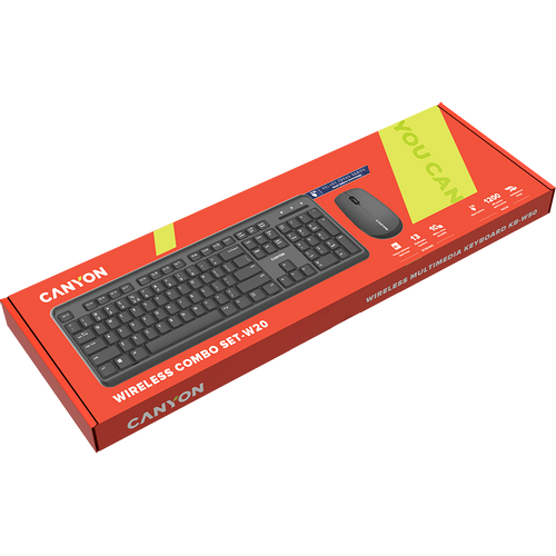 Canyon SET-W20 bežični komplet tastatura+miš crni slika 3