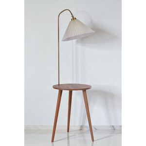 Opviq Podna lampa 753, krem, zlatna, bukva