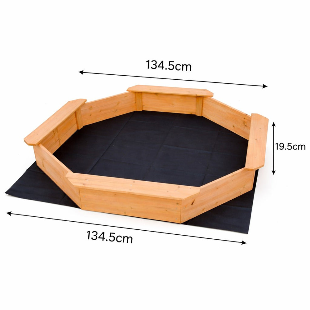 Kinder Home Drveni pješčanik sa sjedištima 134,5×134,5cm slika 4