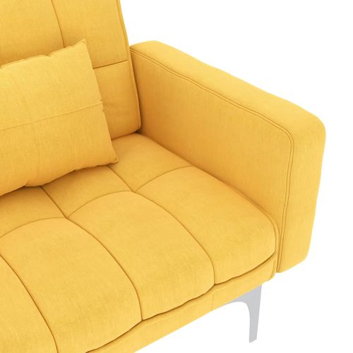 Kauč na razvlačenje od tkanine žuti slika 23