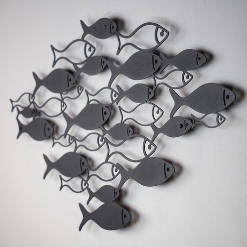 Wallity Metalna zidna dekoracija Fish Swarm - APT392MS slika 3