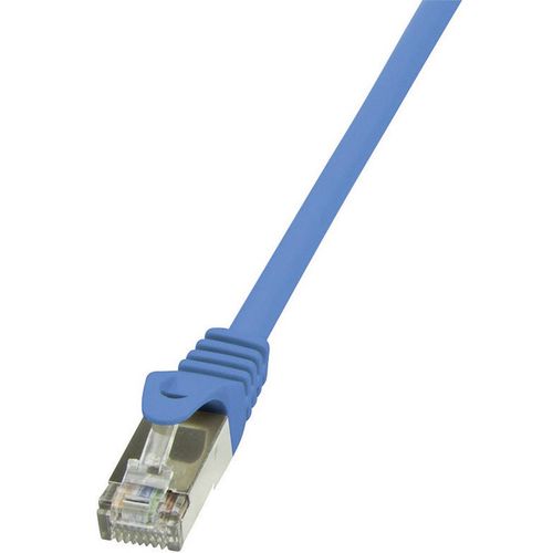 LogiLink CP1066S RJ45 mrežni kabel, Patch kabel cat 5e F/UTP 3.00 m plava boja sa zaštitom za nosić 1 St. slika 1