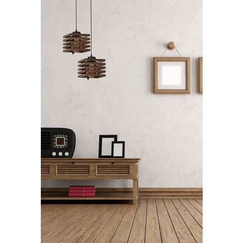 Cara Ahşap 2'li Tepsili Orahovalusti Luster Brown Chandelier slika 1