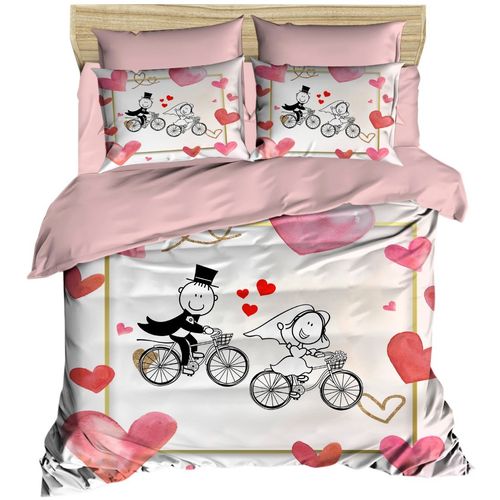 216 Pink
White
Red Double Quilt Cover Set slika 1