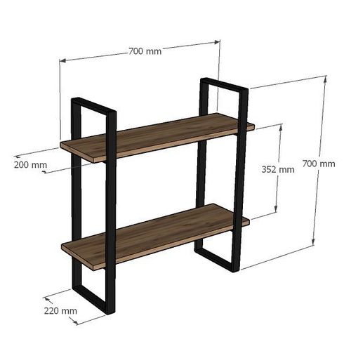 Buba - Sapphire Oak, Black Sapphire OakBlack Wall Shelf slika 4