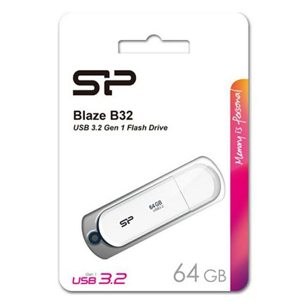 SP USB 3.2 FLASH DRIVE BLAZE B32 64GB WHITE slika 1