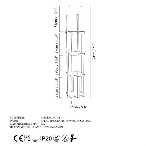 Stona lampa u crno-zlatnoj boji, model 7115 slika 5