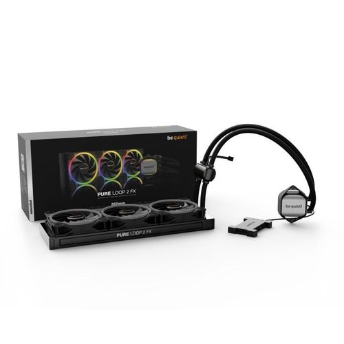 be quiet! BW015 PURE LOOP 2 FX, 360mm [with LGA-1700 Mounting Kit], Doubly decoupled pump, Very quiet Pure Wings 3 PWM fans 120mm, Unmistakable design with ARGB LED and aluminum-style, Intel and AMD slika 2