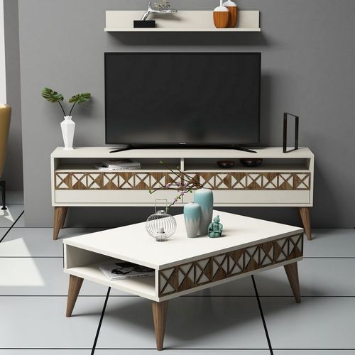 Line - Cream Cream Living Room Furniture Set slika 1