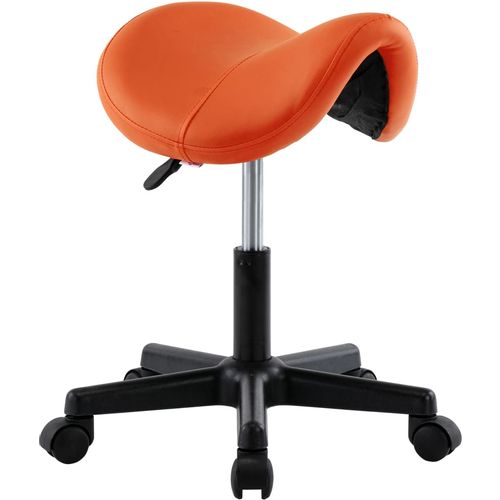 Radni stolac od umjetne kože narančasti slika 27