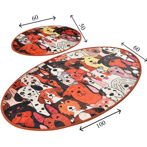 Dogs Multicolor Bathmat Set (2 Pieces) slika 3