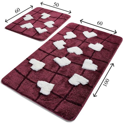 Kalbim - Purple Multicolor Acrylic Bathmat Set (2 Pieces) slika 3