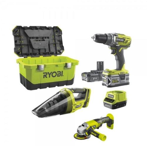 Ryobi set alata R18DD3-252VT(buš,usisavač,baterije,kut)RPP24 slika 1