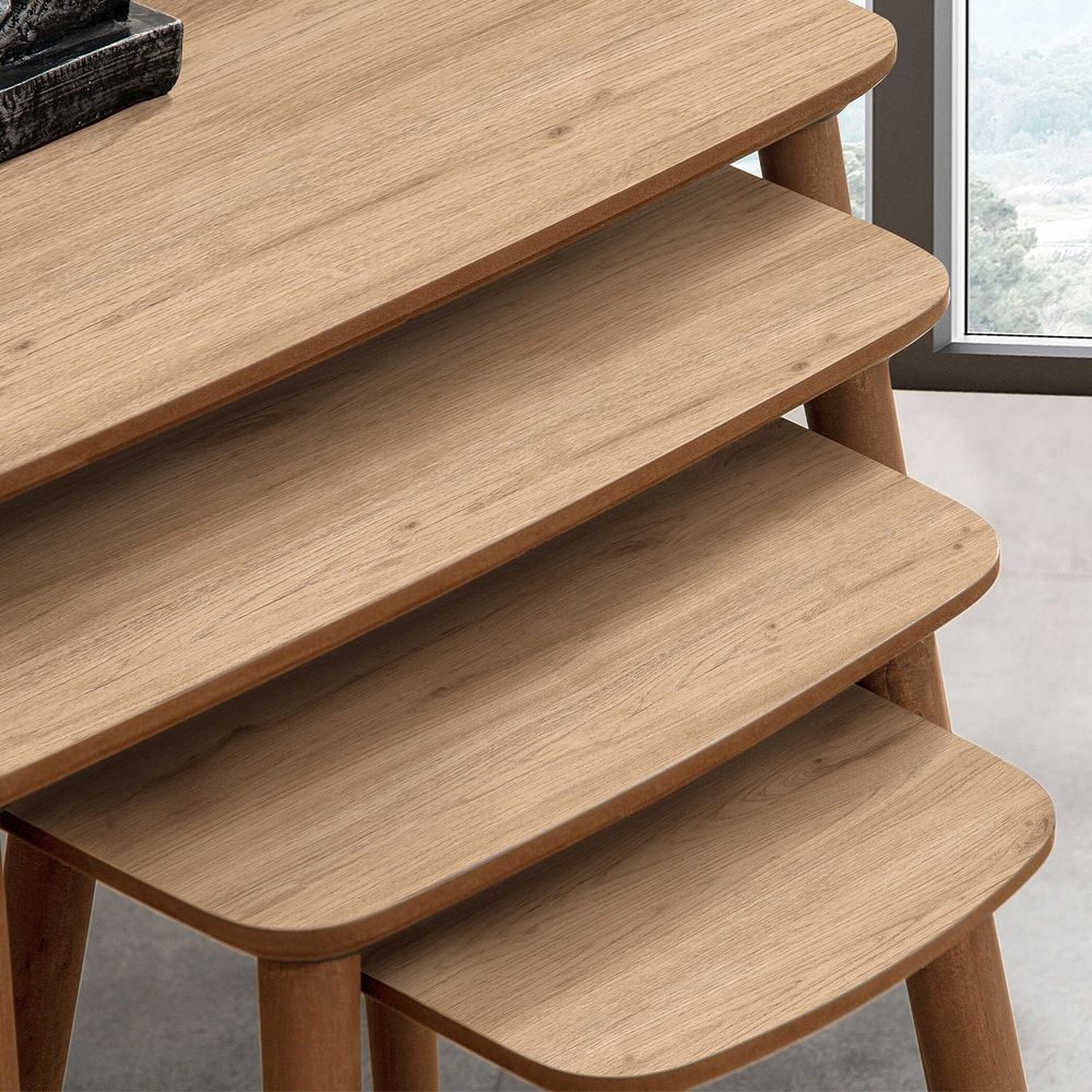 Nesting Table Luci - Set od 4 komada u boji hrasta slika 4