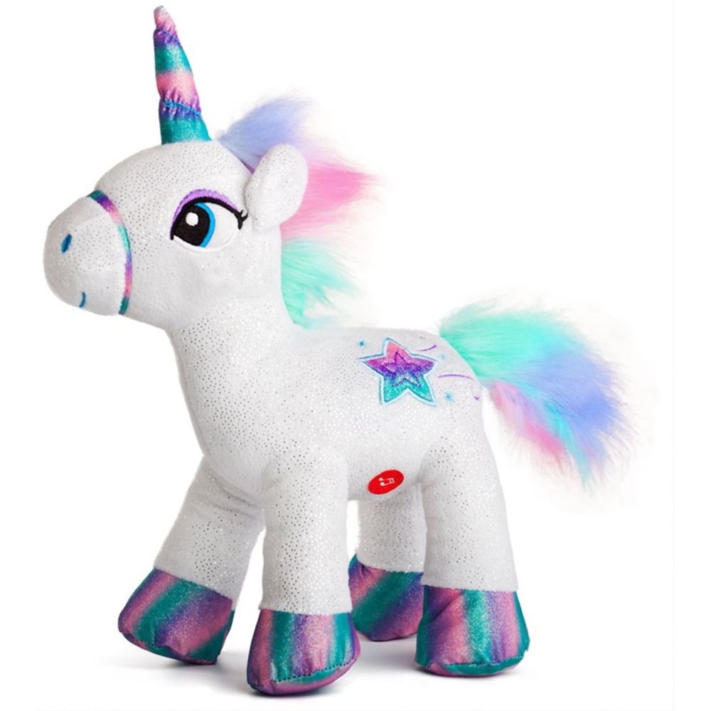AMEK Plišana muzička igračka Magical Unicorn - Jednorog sa svijetlećim rogom 28cm slika 1