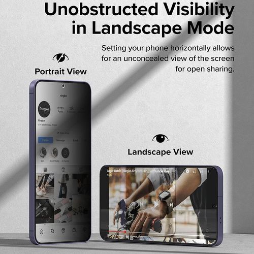 Ringke - Easy Slide kaljeno staklo (2 kom) za Samsung Galaxy S24 Plus - Privacy slika 3