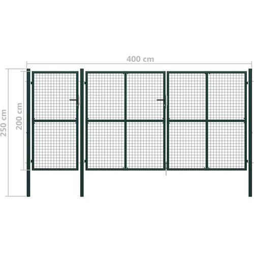 Vrtna vrata čelična 400 x 200 cm zelena slika 8