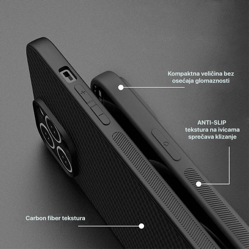 Torbica Carbon fiber za Xiaomi Redmi A3 crna slika 3