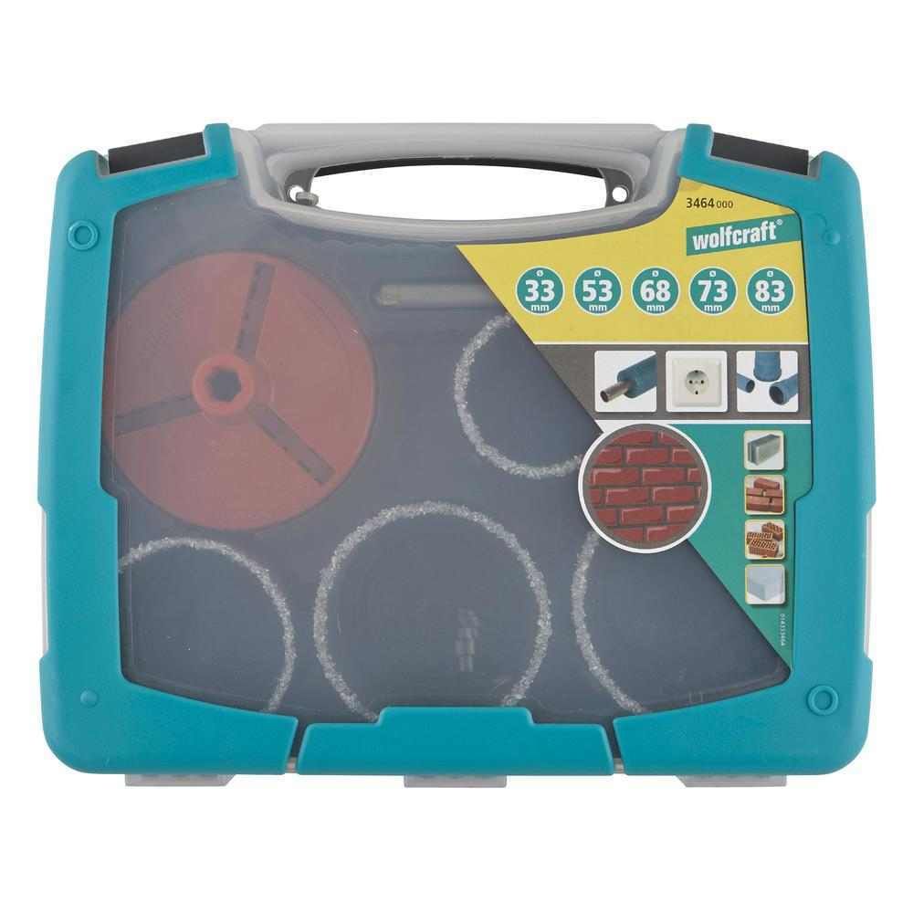 Wolfcraft Set Kruna Za Zidove Od Cigle i Kamena 33-83 mm / 7 dijelni - 3464000 slika 6