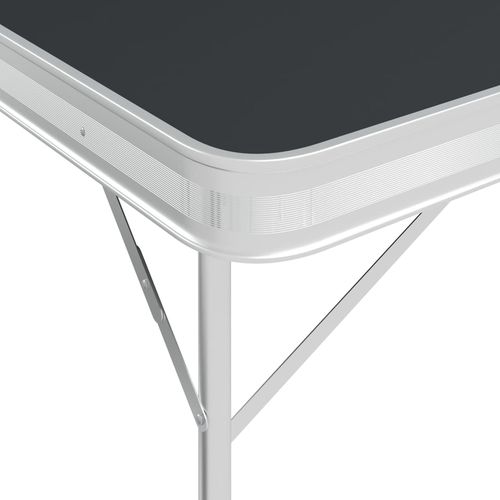 Sklopivi stol za kampiranje s 2 klupe aluminijski sivi slika 3