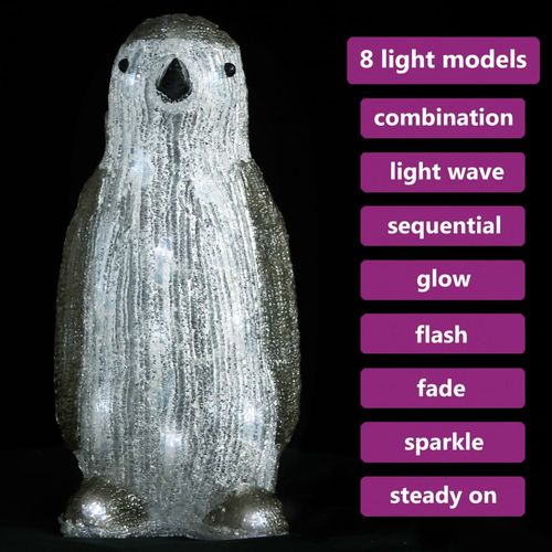 LED božićna akrilna figura pingvina unutarnja i vanjska 30 cm slika 3