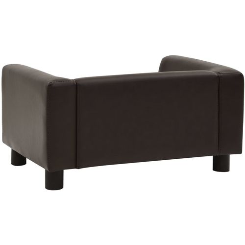 Sofa za pse smeđa 60 x 43 x 30 cm od pliša i umjetne kože slika 11