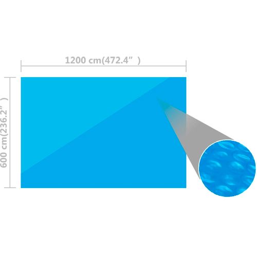 Pravokutni pokrivač za bazen 1200 x 600 cm PE plavi slika 6