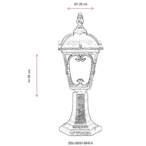 Spoljna zidna lampa Opviq BSU-68181-BKR-K, braon slika 3