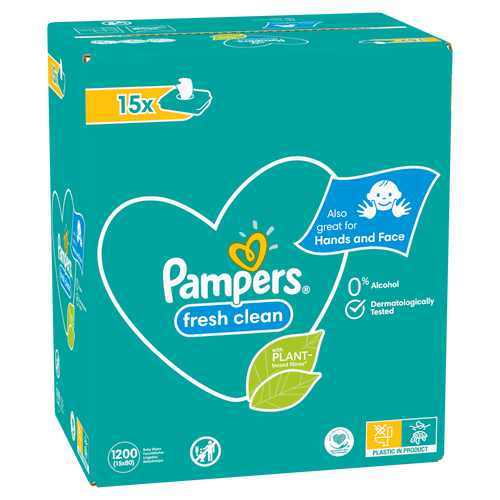 Pampers Vlažne maramice Fresh clean XXL / 15x80 komada slika 2