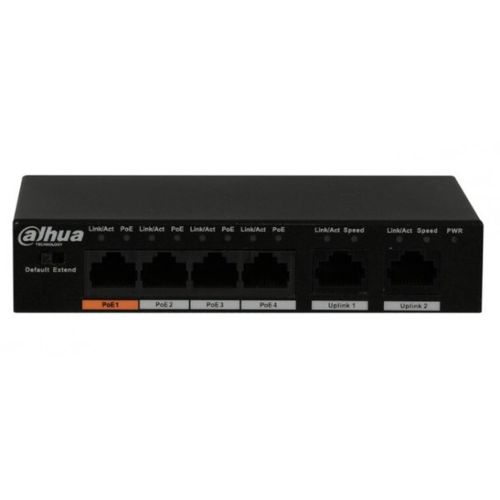 Dahua POE switch PFS3006-4ET-60 POE 4x 10/100 RJ45 ports, 2x Uplink 10/100 (Alt. FS1006P , TEF1106P) slika 1