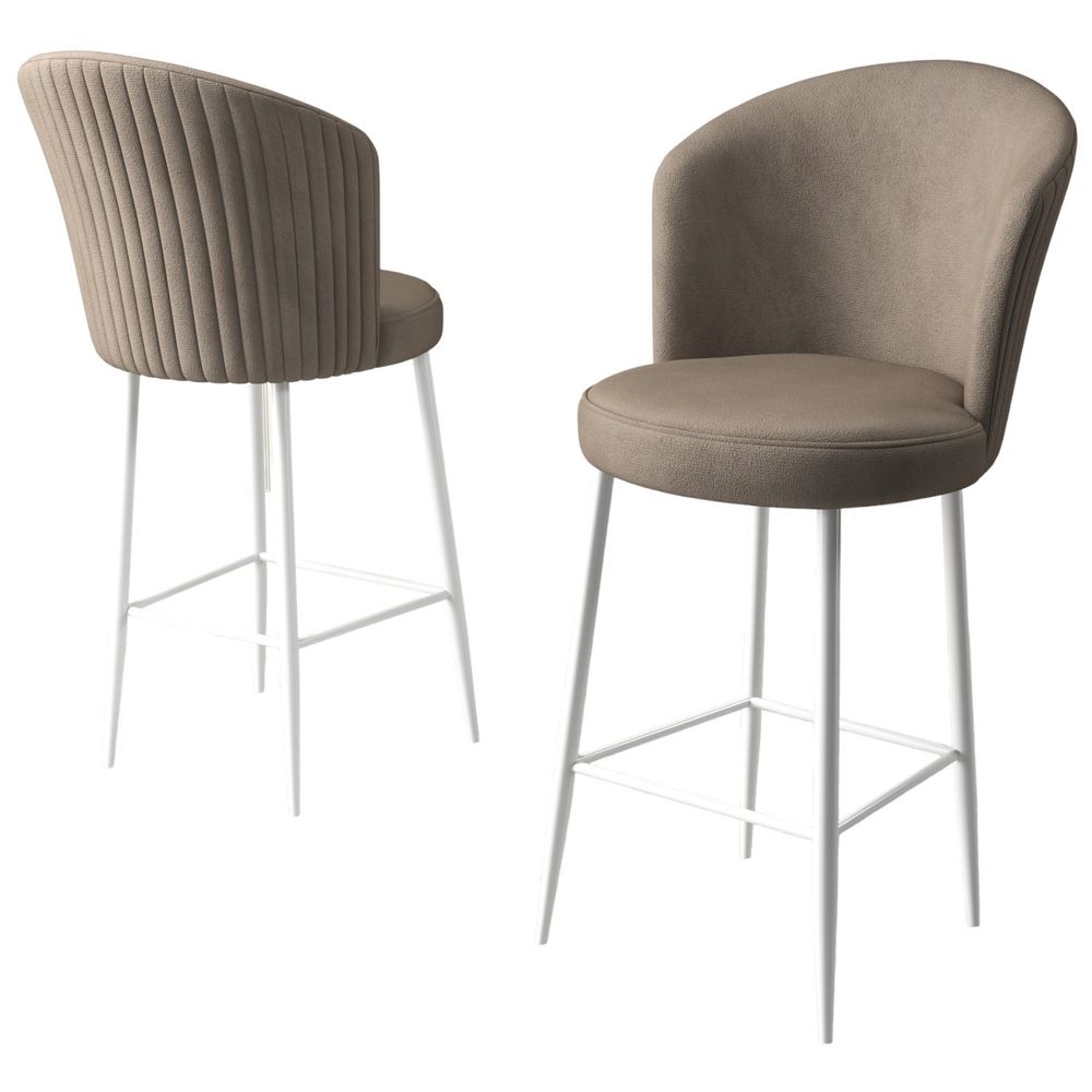 Fora - Cappuccino, Bijeli Bar Stolići Set (6 Komada) slika 3