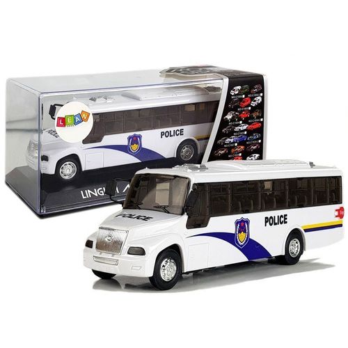 Policijski autobus sa svjetlosnim i zvučnim efektima bijeli slika 1