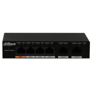 Dahua POE switch PFS3006-4ET-60 POE 4x 10/100 RJ45 ports, 2x Uplink 10/100 (Alt. FS1006P , TEF1106P)