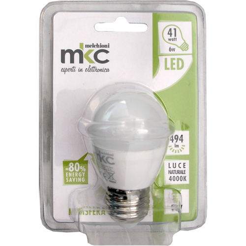 MKC Sijalica,LED 6W, E27, 4000K,220V AC,prirodno bijela svjetlos - LED MINISFERA E27/6W-N slika 2