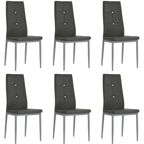 Blagovaonske stolice od umjetne kože 6 kom sive slika 47