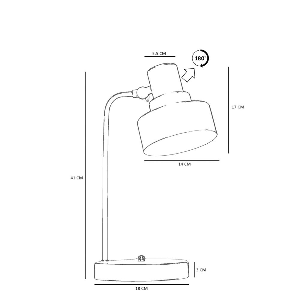 Opviq Stolna lampa 267, crna slika 5