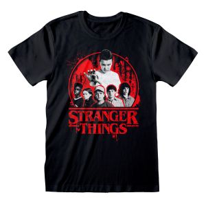 Majica Kratkih Rukava Stranger Things Circle Logo Crna Uniseks XXL