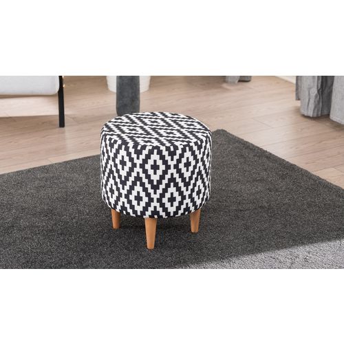 Atelier Del Sofa Tabure, Crno Bijela, Liza - Black, White slika 1