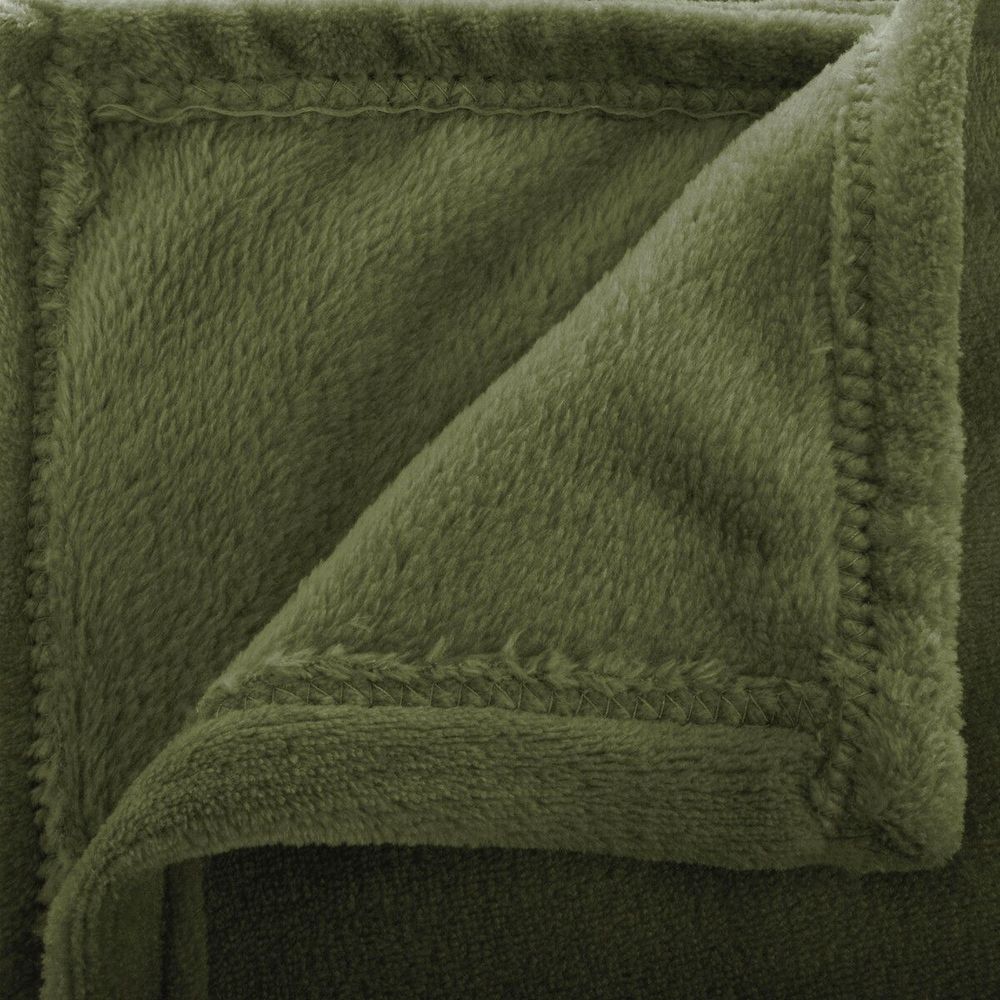 ATMOSPHERA deka flanel - maslinasto zelena - 130x180 cm slika 2