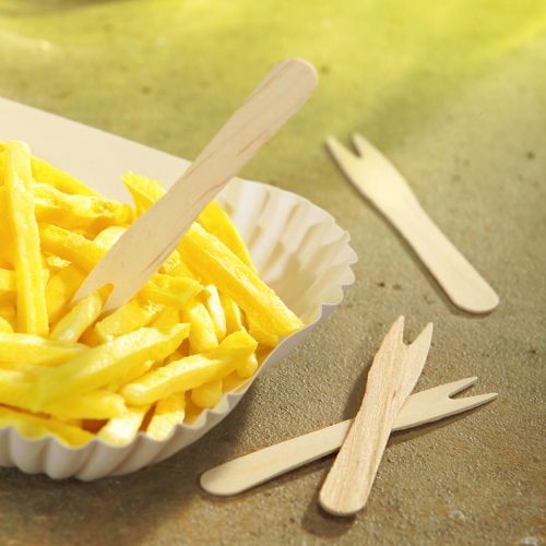 Papstar vilica pommes frites pure , drvo, 8.5cm, 1000 komada u pakiranju slika 14