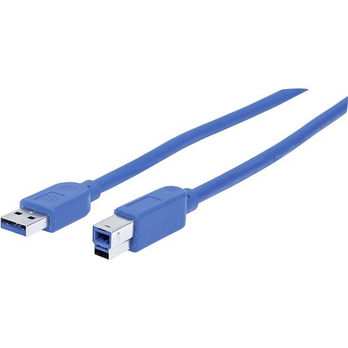 Manhattan USB kabel USB 3.2 gen. 1 (USB 3.0) USB-A utikač, USB-B utikač 0.50 m plava boja zaštićen s folijom, UL certificiran, pozlaćeni kontakti 354301 slika 6