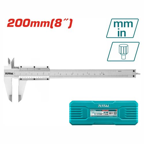 TOTAL Metalni šubler, kutija, 200mm TMT312001 slika 1