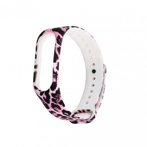 Narukvica za smart watch Xiaomi Mi Band M3/M4 leopard pink slika 1