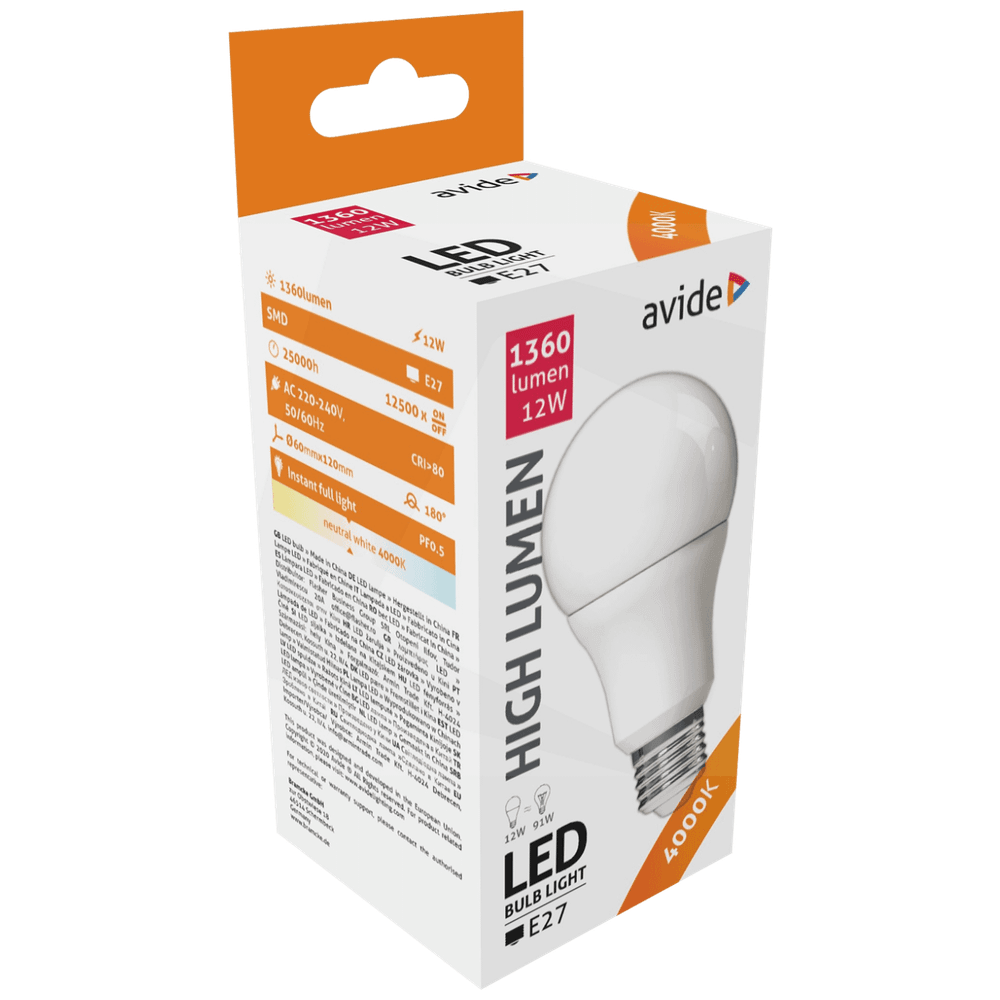 Avide Sijalica, LED 12W, E27, 4000K, 230V AC, bijela svjetlost - Globe A60 12W E27 slika 2