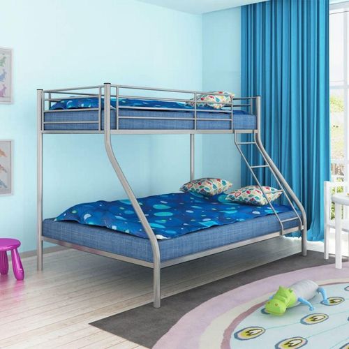 Okvir za dječji krevet na sprat metalni sivi 140x200/90x200 cm slika 1