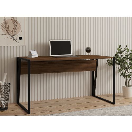 Kemer - Walnut WalnutBlack Study Desk slika 1