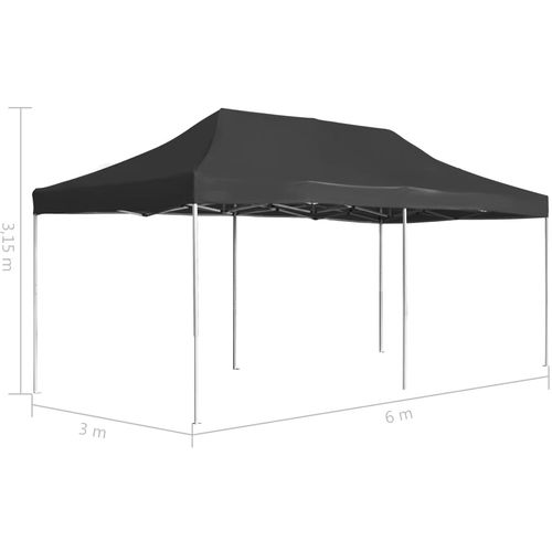 Profesionalni sklopivi šator za zabave 6 x 3 m antracit slika 12